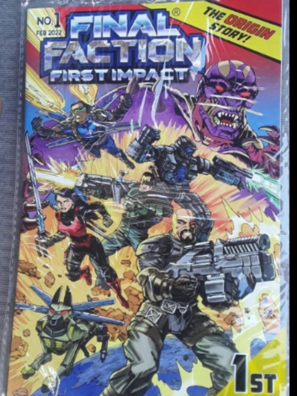 Final Faction 1st Edition Comic Book '22 First Impact Story Reading Action Hero